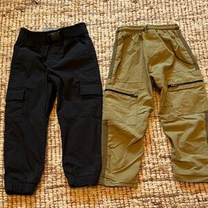 GAP and ZARA Kids Black and Tan Lined Joggers / Pants